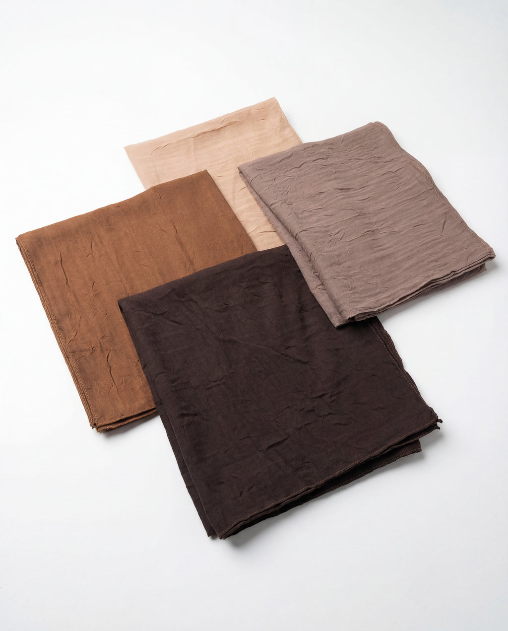 4'lü Bambu Kraş Eşarp Seti (Açık Kahve - Taba - Kahverengi - Koyu Kahve)