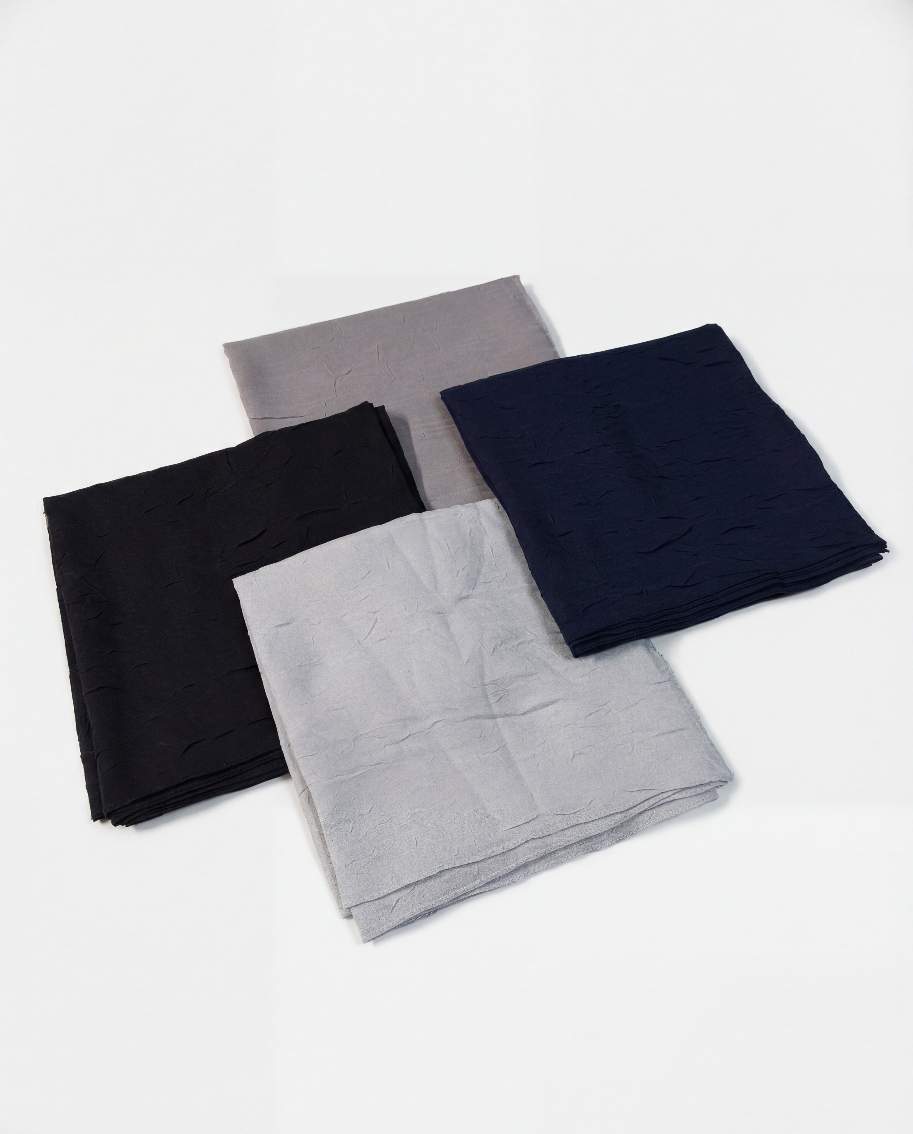 4'lü Bambu Kraş Eşarp Seti (Koyu Gri - Lacivert - Gri - Siyah)