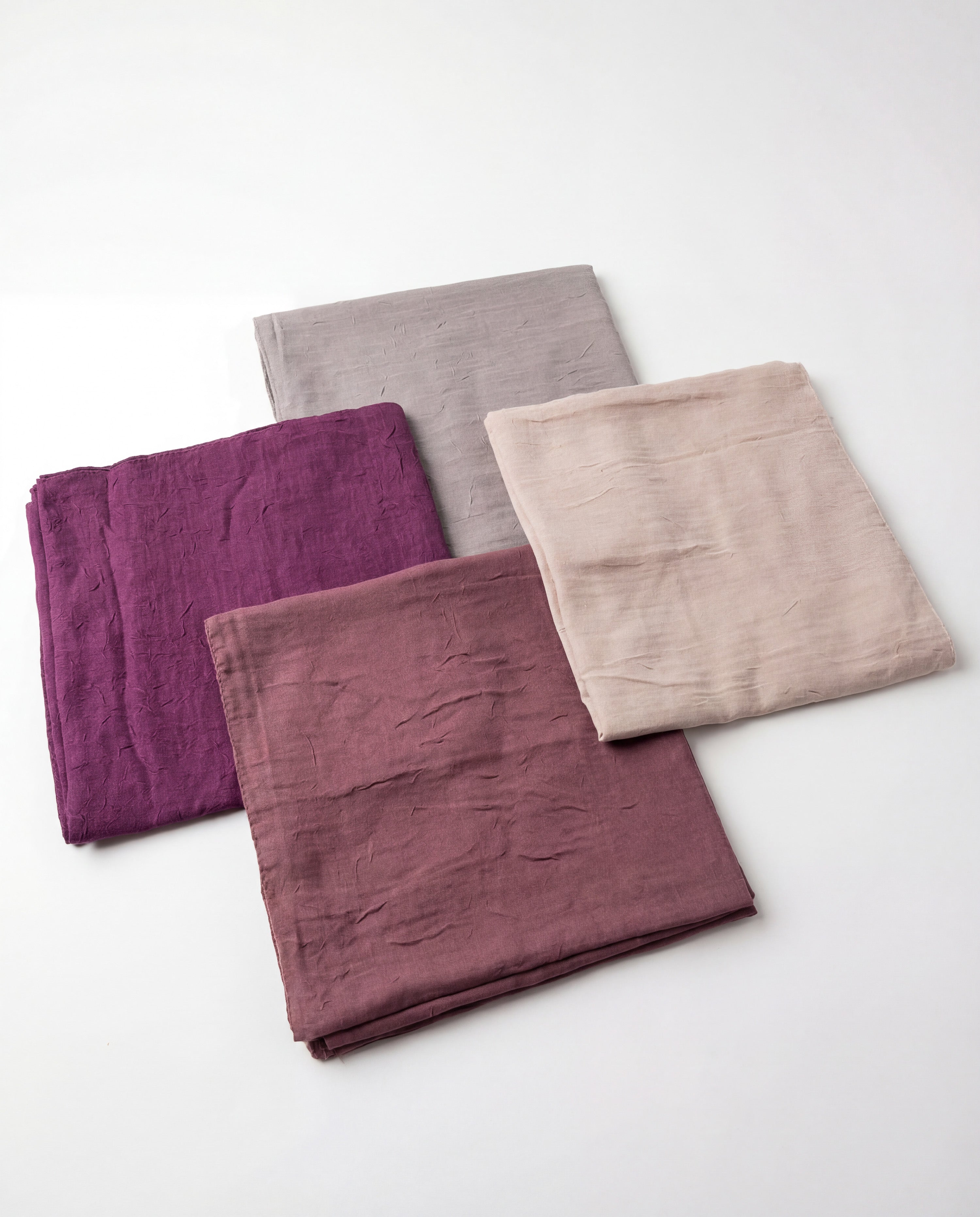 4'lü Bambu Kraş Eşarp Seti (Vizon - Mor - Mürdüm - Koyu Gri)