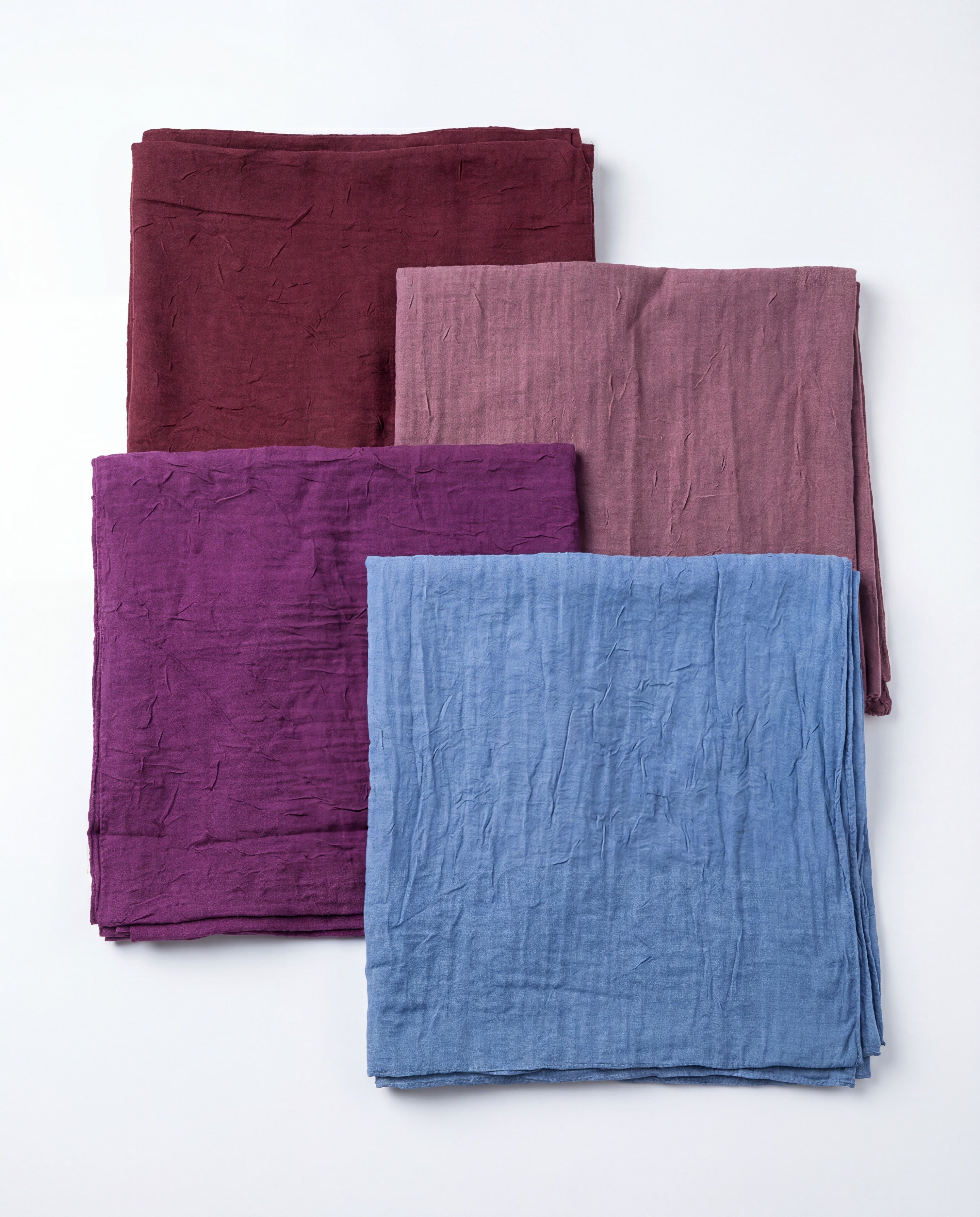 4'lü Bambu Kraş Eşarp Seti (Bordo - Mor - Mürdüm - Mavi)