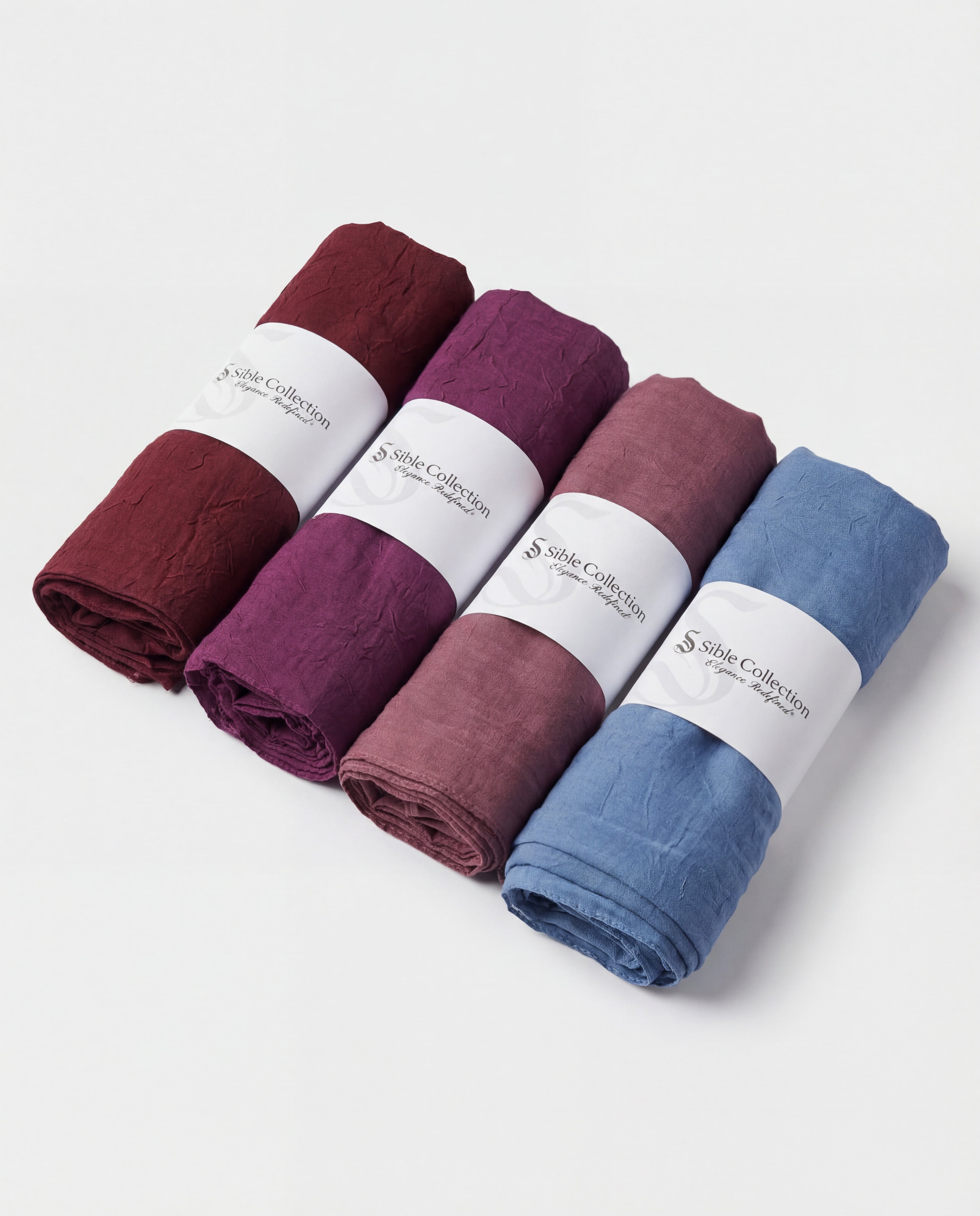 4'lü Bambu Kraş Eşarp Seti (Bordo - Mor - Mürdüm - Mavi)