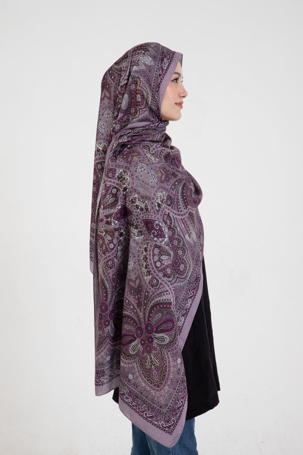 Etnik Etro “Tula” Desenli İpeksi Soft Şal Pembe