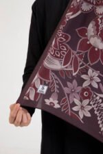 Floral “Zahara” Desenli İpeksi Soft Şal Bordo - Görsel 2