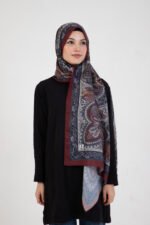 Etnik Etro “Tula” Desenli İpeksi Soft Şal Bordo