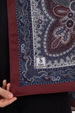 Etnik Etro “Tula” Desenli İpeksi Soft Şal Bordo - Görsel 3
