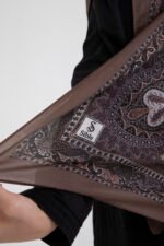Etnik Etro “Tula” Desenli İpeksi Soft Şal Kahverengi - Görsel 3
