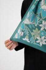 Floral “Zahara” Desenli İpeksi Soft Şal Yeşil - Görsel 4