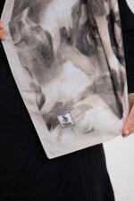 “Rosa” Gül Desenli İpeksi Soft Şal Bej - Görsel 3