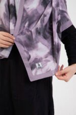 “Rosa” Gül Desenli İpeksi Soft Şal Mor - Görsel 3