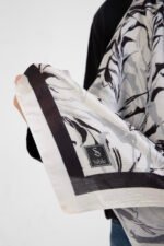 “Oasis” Desenli İpeksi Soft Şal Beyaz - Görsel 2