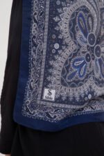 Etnik Etro “Tula” Desenli İpeksi Soft Şal Lacivert - Görsel 3