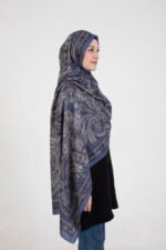 Etnik Etro “Tula” Desenli İpeksi Soft Şal Mavi - Görsel 2