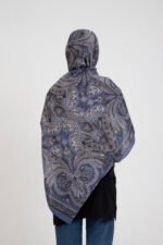 Etnik Etro “Tula” Desenli İpeksi Soft Şal Mavi - Görsel 4