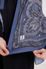Etnik Etro “Tula” Desenli İpeksi Soft Şal Mavi - Görsel 3