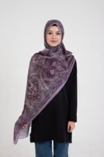 Etnik Etro “Tula” Desenli İpeksi Soft Şal Pembe