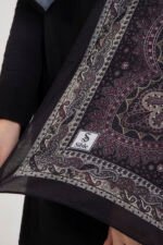 Etnik Etro “Tula” Desenli İpeksi Soft Şal Siyah - Görsel 3